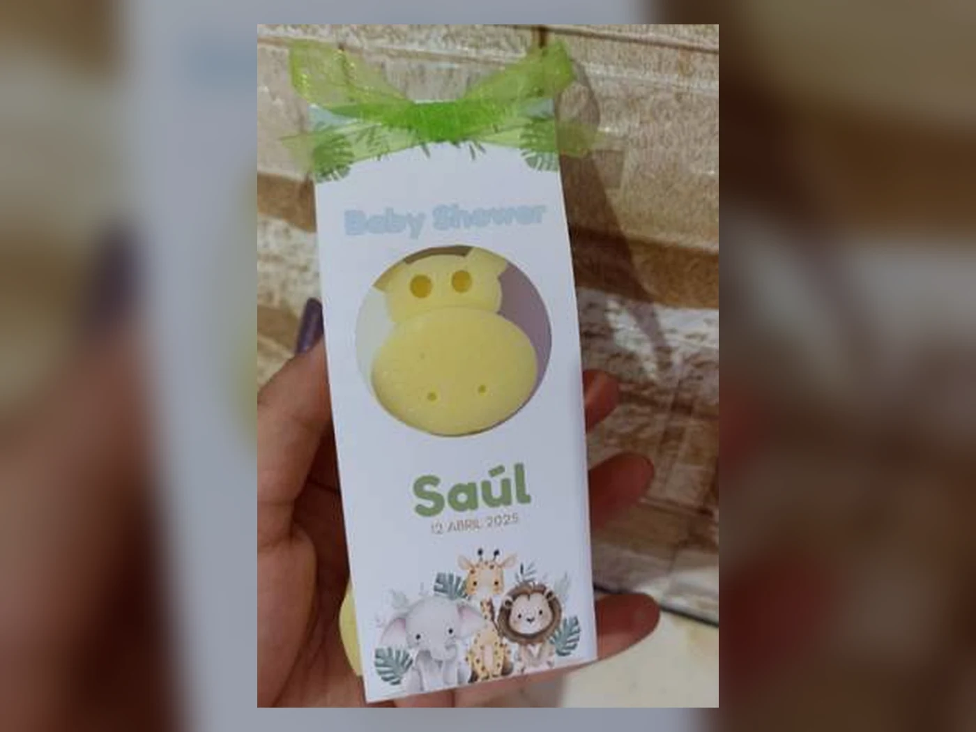 Vela de jirafa con cajita personalizada