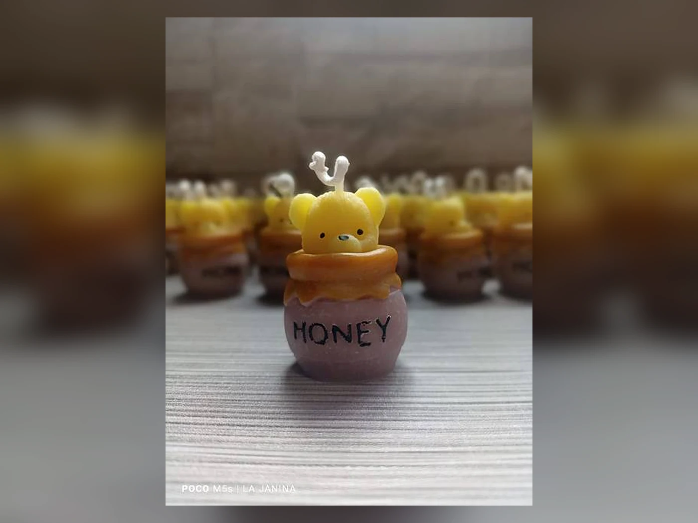Vela de osito con tarrito de miel